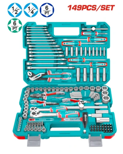 TOTAL JUEGO DE HERRAMIENTAS COMBINADAS 149PCS   THKTHP61497 World Shop