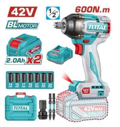 TOTAL LLAVE DE  IMPACTO  42V UTIWLI42602 60K 2BAT World Shop