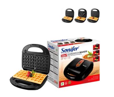 SONIFER SANDWICHERA 3 EN 1 750W  SF-6113 World Shop