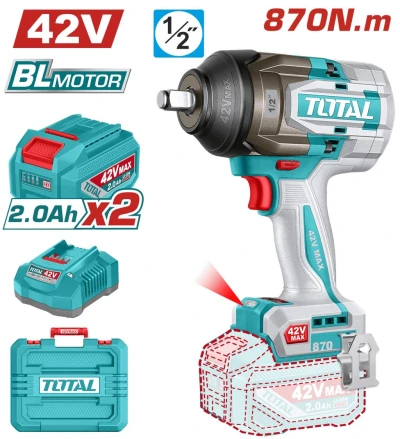TOTAL LLAVE DE IMPACTO  42V 870NM TIWLI42862  2B  World Shop