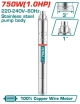 TOTAL BOMBA DE  AGUA  1HP 750W  TSWP7501-5 103M 60HZ World Shop