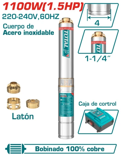 TOTAL BOMBA DE  AGUA 1100W 1.5HP  TWP511006-5  112M  60HZ World Shop