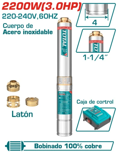 TOTAL BOMBA DE  AGUA 2200W 3HP  TWP522006-5 180M  60HZ World Shop