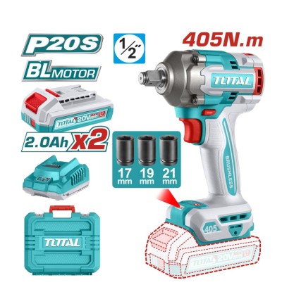 TOTAL LLAVE DE IMPACTO 20V 405NM TIWLI2045 2B World Shop