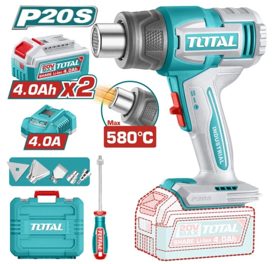TOTAL PISTOLA DE CALOR 580°C TBLI20085 2B 4AH World Shop