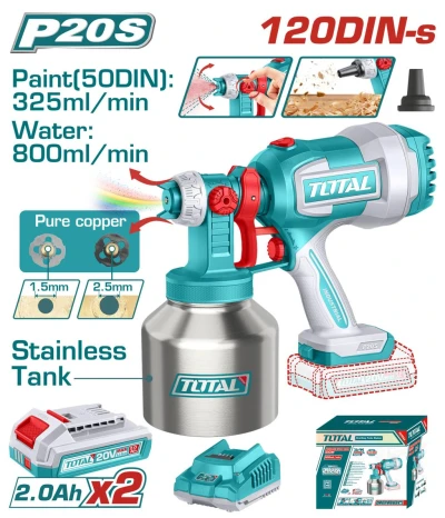 TOTAL  PISTOLA DE PINTURA  20V  120DIN TSGLI200414 World Shop