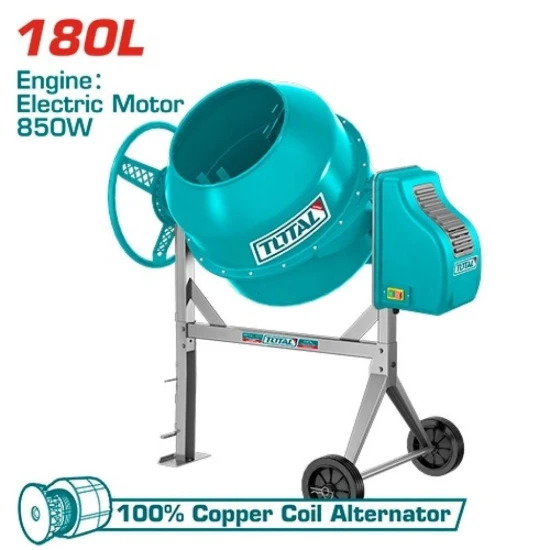 TOTAL MEZCLADORA DE HORMIGÓN ELÉCTRICA 180L 850W  TCM1806-1 World Shop