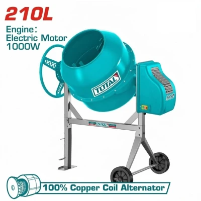 TOTAL  MEZCLADORA DE HORMIGÓN ELÉCTRICA 210L  1000W TCM2106-1 World Shop