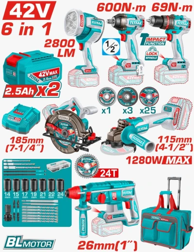 TOTAL COMBO  6PCS  42V TOSLI260496 World Shop