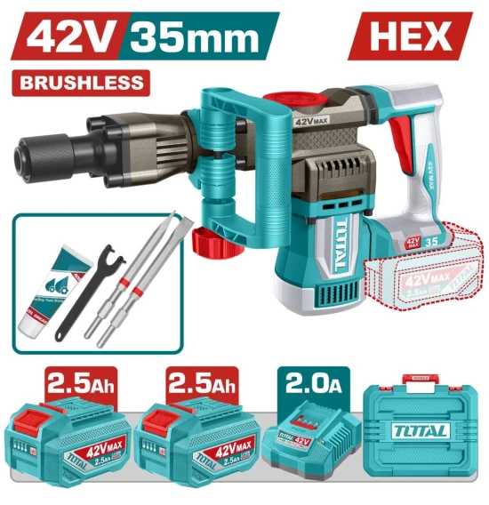 TOTAL  MARTILLO DEMOLEDOR  42V TDBLI423582 18J  2B 2.5A World Shop