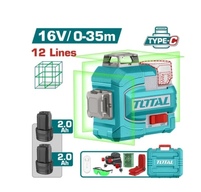 TOTAL  NIVEL LASER VERDE 16V 35M TLL301205 World Shop