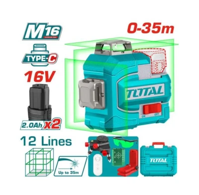 TOTAL  NIVEL LASER VERDE 16V 35M TLL301205 World Shop