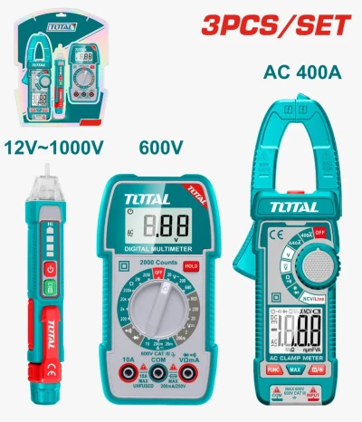 TOTAL COMBO 3PCS PINZA AMPERIMÉTRICA + MULTIMETRO + DETECTOR  TMT23069  World Shop