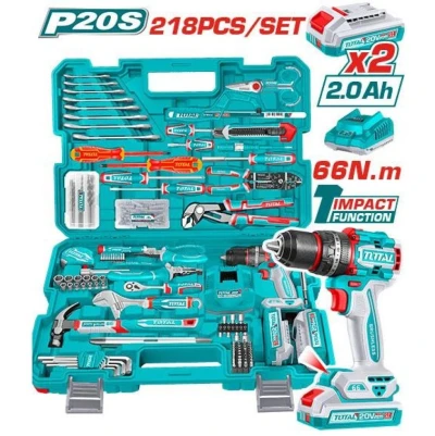 TOTAL  JUEGO DE HERRAMIENTAS COMBINADAS  218PCS  THKTHP42187  World Shop