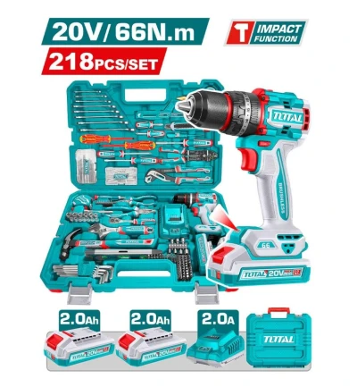 TOTAL  JUEGO DE HERRAMIENTAS COMBINADAS  218PCS  THKTHP42187  World Shop