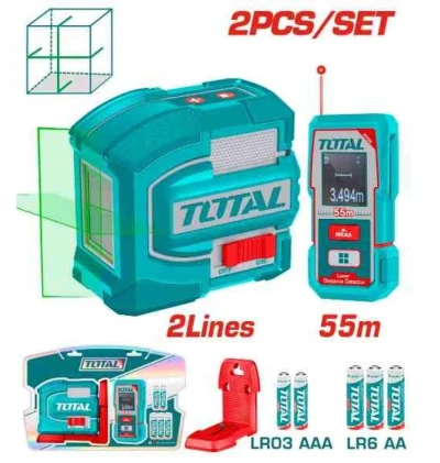 TOTAL COMBO  2PCS NIVEL LASER + MEDIDOR DE DISTANCIA  TLL260403 World Shop