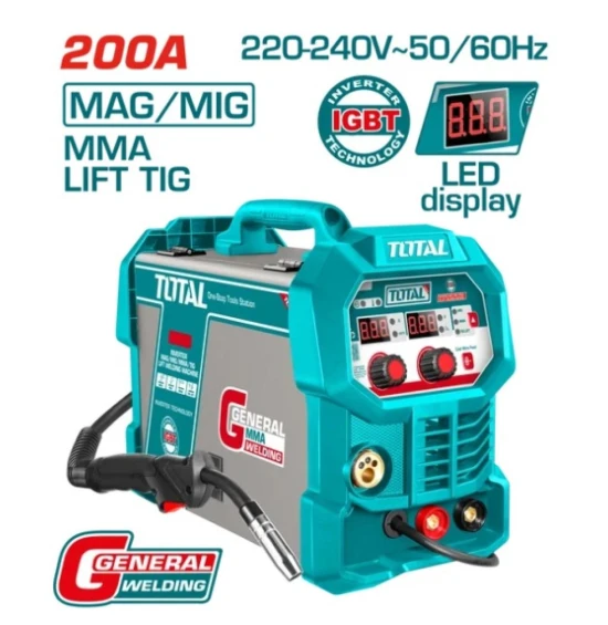 TOTAL MAQUINA DE SOLDAR MAG/MIG/MMA/TIG 200A TMGT20058 World Shop