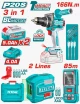 TOTAL  COMBO 3PCS TALADRO + NIVEL LASER + MEDIDOR DE DISTANCIA   TLL260516 World Shop