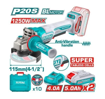 TOTAL  AMOLADORA 20V 1250W  TAGLI235162 World Shop