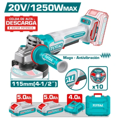 TOTAL  AMOLADORA 20V 1250W  TAGLI235162 World Shop