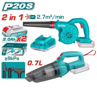 TOTAL  COMBO 2PCS SOPLADOR + ASPIRADOR 20V  TOSLI240999 World Shop