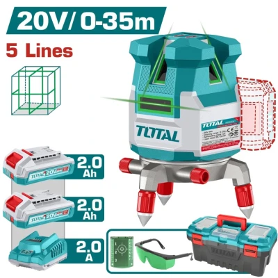 TOTAL NIVEL LASER 20V  35M  5 LINEAS VERDE  TLL3053085 World Shop