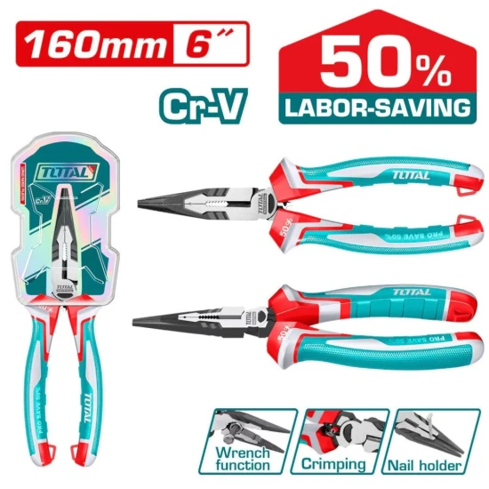 TOTAL  ALICATE DE PUNTA LARGA 50% 160MM 6  THT221608S World Shop