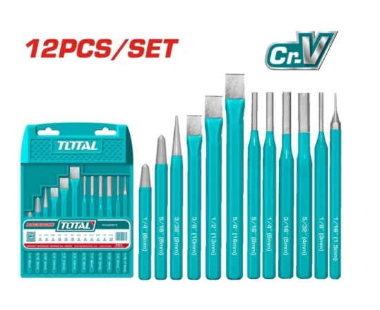 TOTAL JUEGO DE PUNZONES Y CINCELES 12PCS THT42K0612 World Shop