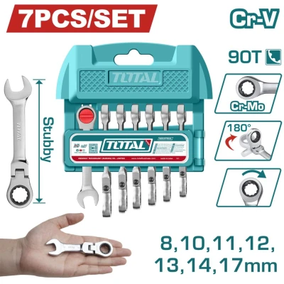 TOTAL JUEGO DE LLAVES DE CARRACAS CORTAS Y FLEXIBLES 7PCS  THT103RK676  World Shop