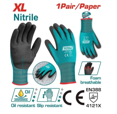 TOTAL GUANTE DE NITRILO CON FORRO DE ESPUMA TSP12106-XL World Shop