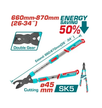 TOTAL  TIJERA DE PODAR  EXTENSIBLE  26-34 45MM   THTS1528608 World Shop