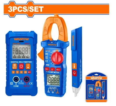 WADFOW  SET MULTIMETRO DIGITAL+DETECTOR+PINZA AMPERIMETRICA  3PCS  WDM94022    World Shop