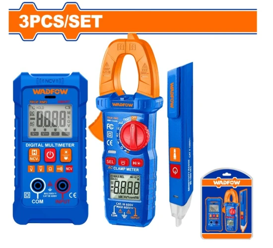 WADFOW  SET MULTIMETRO DIGITAL+DETECTOR+PINZA AMPERIMETRICA  3PCS  WDM94022    World Shop