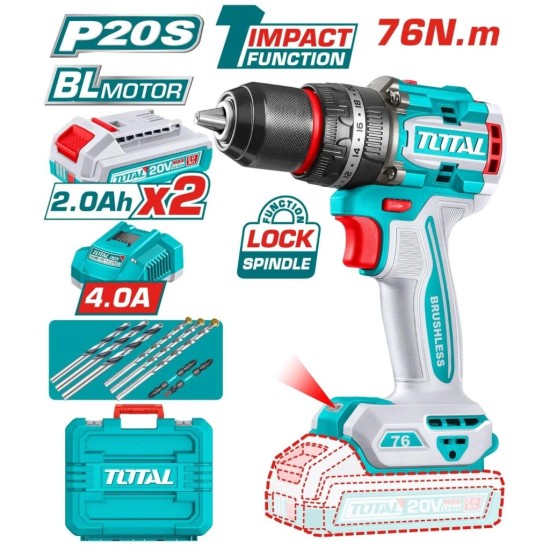 TOTAL TALADRO DE IMPACTO  20V 76NM UTIDLI207686  2B World Shop
