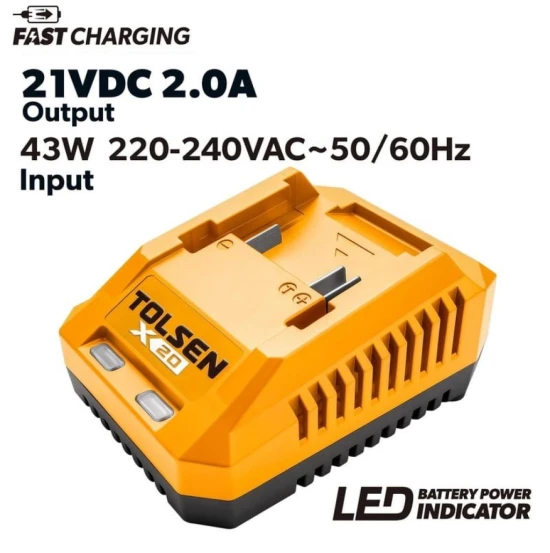 TOLSEN CARGADOR DE BATERIA 21V 2.0AH 97422 World Shop