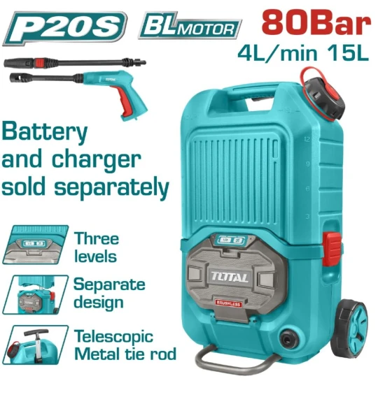 TOTAL HIDROLAVADORA ALTA PRESIÓN 40V  TPWLI4006 World Shop