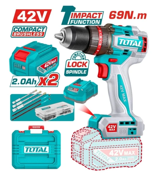 TOTAL TALADRO DE IMPACTO 69NM  42V TIDLI426982 World Shop
