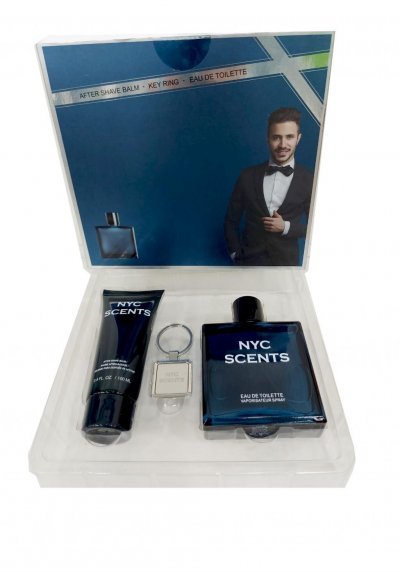 NYC SCENTSS GIFT SET 3PCS BLUE CHANEL C/LLAVE N7596 World Shop